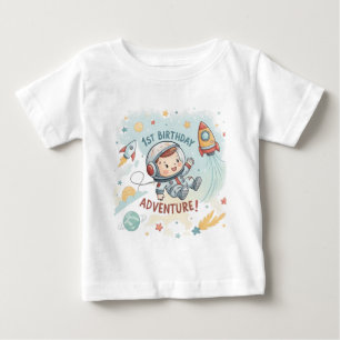 Camiseta De Bebé Astronauta Estrellas Cohete Planeta Niño Cumpleaño