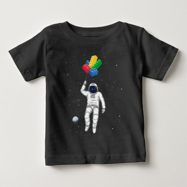 Camiseta De Bebé Astronauta Master Builder, bloques de construcción (Anverso)