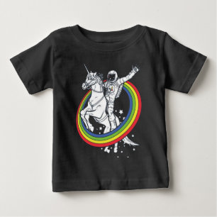 Camiseta De Bebé Astronauta montando unicornio 