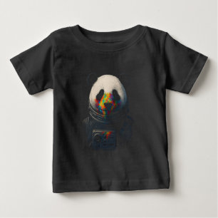 Camiseta De Bebé Astronauta Panda con Salpicaduras de Pintura Neon