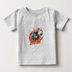 Camiseta De Bebé Astronauta panda roja