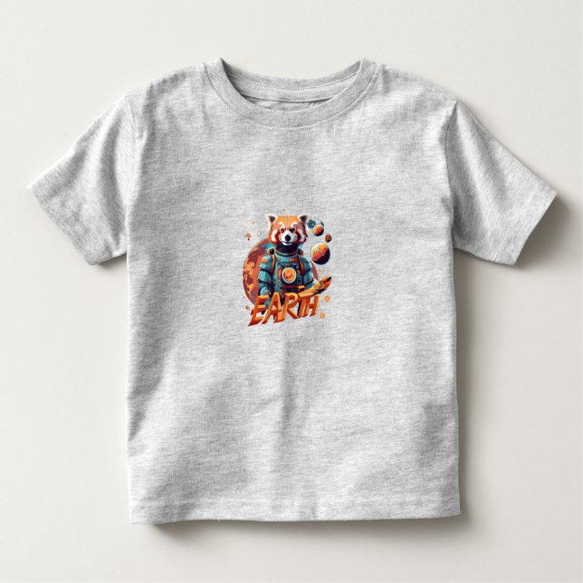 Camiseta De Bebé Astronauta panda roja (Anverso)