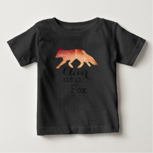 Camiseta De Bebé Astuto como un zorro tipográfico acuarela