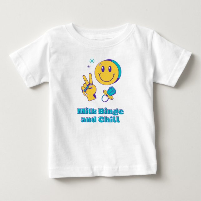 Camiseta De Bebé Atracón de leche y relájate (Anverso)
