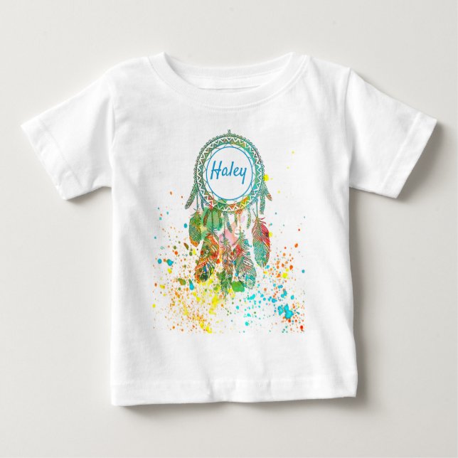 Camiseta De Bebé Atrapasueños con salpicaduras personalizado (Anverso)