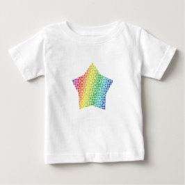 Camiseta De Bebé Audaz estrella del hongo arcoiris y del patrón de 