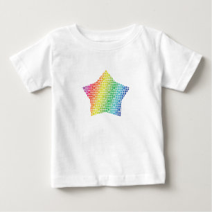 Camiseta De Bebé Audaz estrella del hongo arcoiris y del patrón de