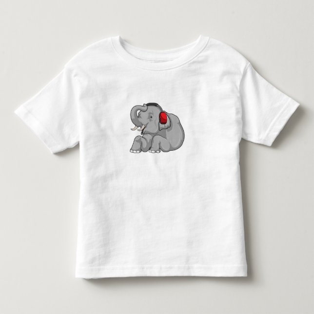Camiseta De Bebé Audífono de música elefante (Anverso)