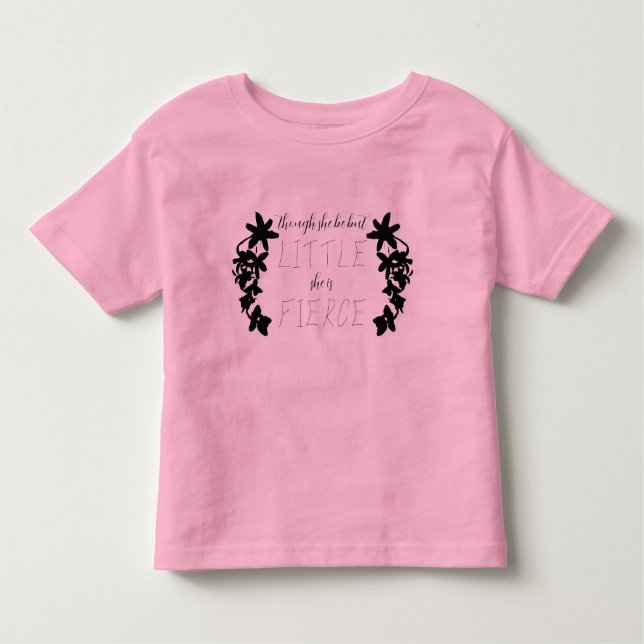 Camiseta De Bebé "Aunque Ella Sea Pequeña Ella Es Feroz" Solsticio  (Anverso)