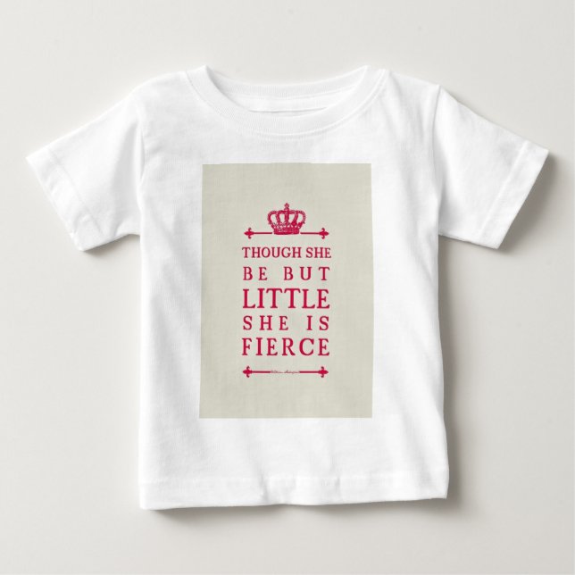 Camiseta De Bebé Aunque ella sea pero poco ella es feroz (Anverso)