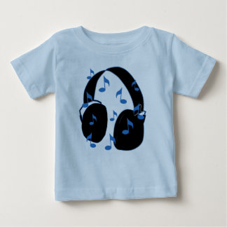 Camiseta De Bebé Auriculares con las notas musicales para el bebé