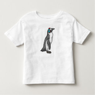 Camiseta De Bebé Auriculares con música pingüino