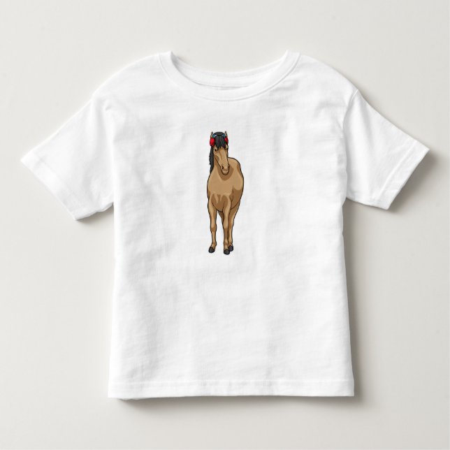 Camiseta De Bebé Auriculares de música de caballo (Anverso)