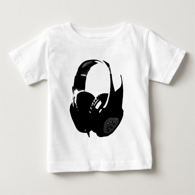 Camiseta De Bebé Auriculares de Pop Art (Anverso)