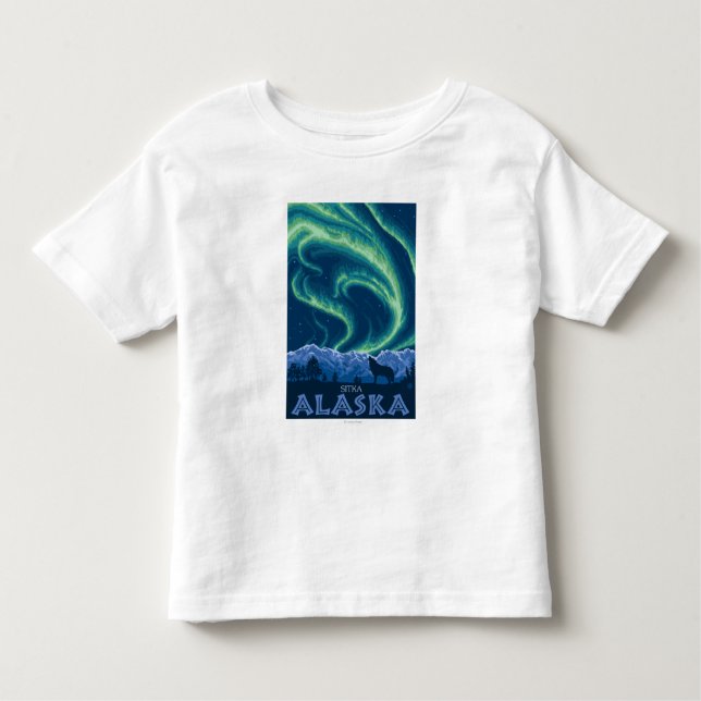 Camiseta De Bebé Aurora boreal - Sitka, Alaska (Anverso)