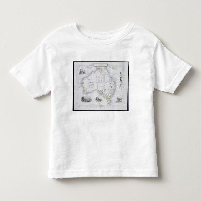 Camiseta De Bebé Australia, de una serie de mapas del mundo publicó (Anverso)