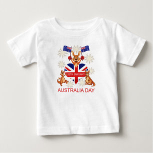 Camiseta De Bebé AUSTRALIA DÍA 26 de enero, KANGAROOS,