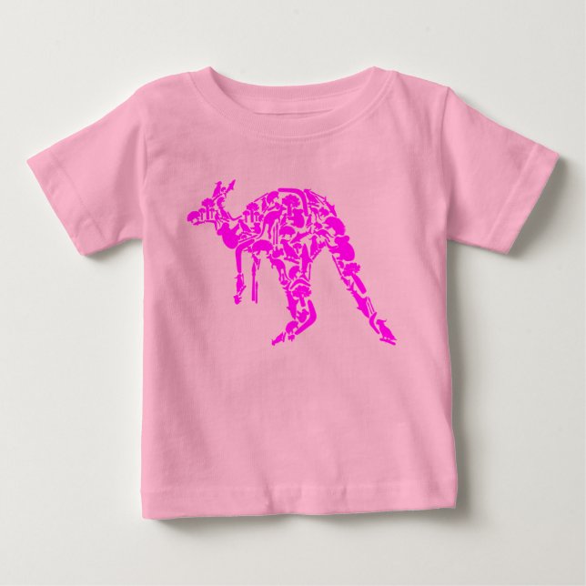 Camiseta De Bebé Australia se hunde bajo el ojo de animales canguro (Anverso)