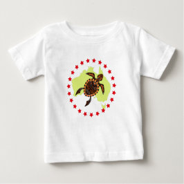 Camiseta De Bebé Australia Y Tortuga Marítima En Círculo De Estrell