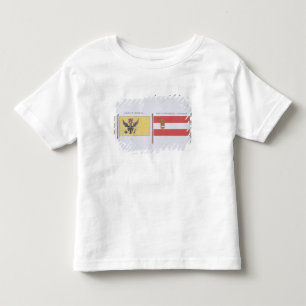 Camiseta De Bebé Austríaco señala por medio de una bandera, de un