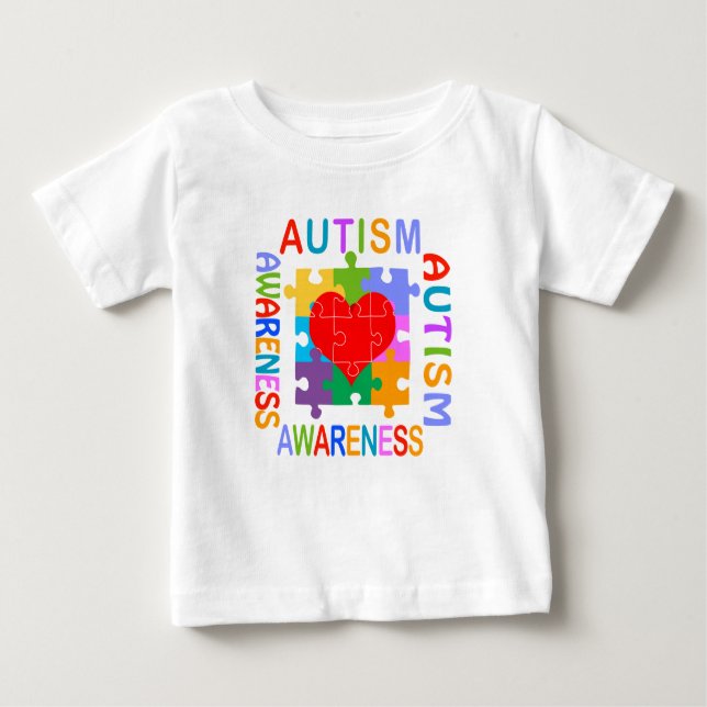 Camiseta De Bebé Autism Awareness Heart (Anverso)