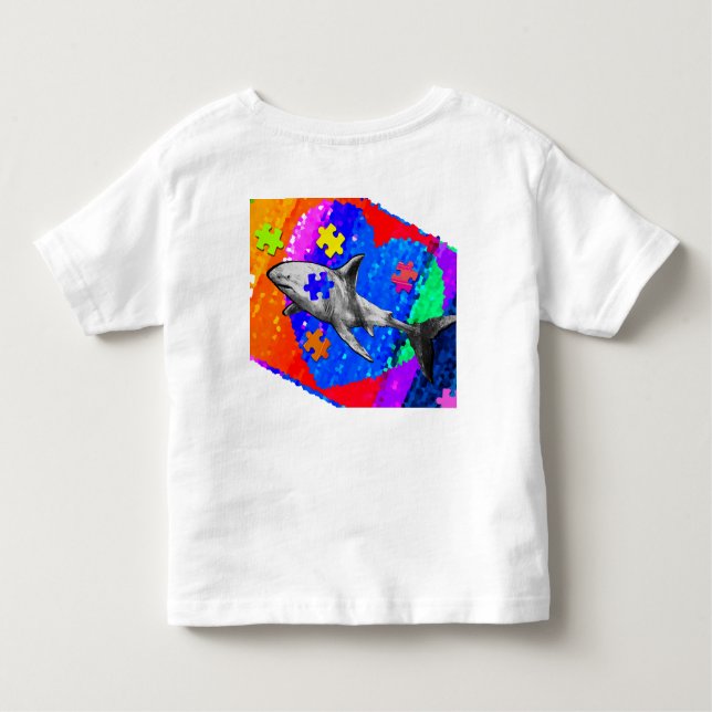 Camiseta De Bebé Autism Shark 5/6T WHITE (Reverso)