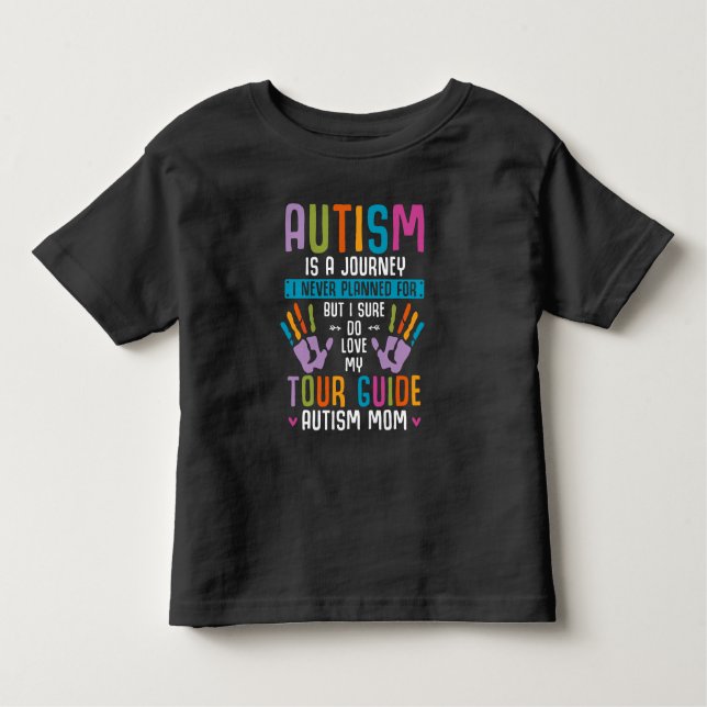 Camiseta De Bebé Autismo: Miembro de la familia Mamá apoya a hijos  (Anverso)