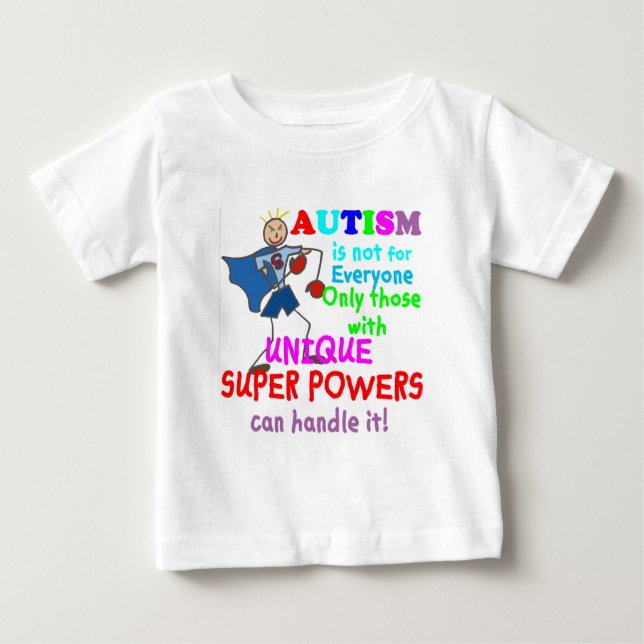 Camiseta De Bebé Autismo único de los superpoderes (Anverso)