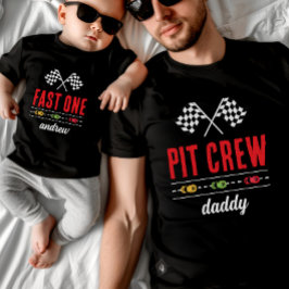 Camiseta De Bebé Auto de Carreras Negro Baby Fast One