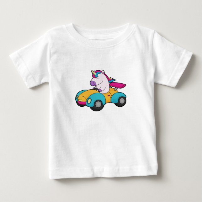 Camiseta De Bebé Auto de Unicorn (Anverso)