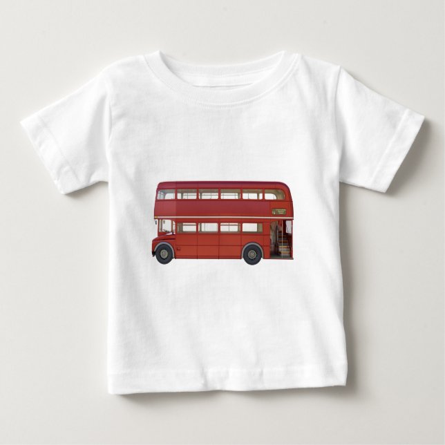 Camiseta De Bebé Autobús del rojo del autobús de dos pisos (Anverso)