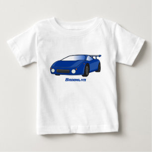 Camiseta De Bebé Autobús deportivo azul con ilustracion aéreo