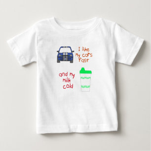 Camiseta De Bebé Automóviles rápidos y leche fría