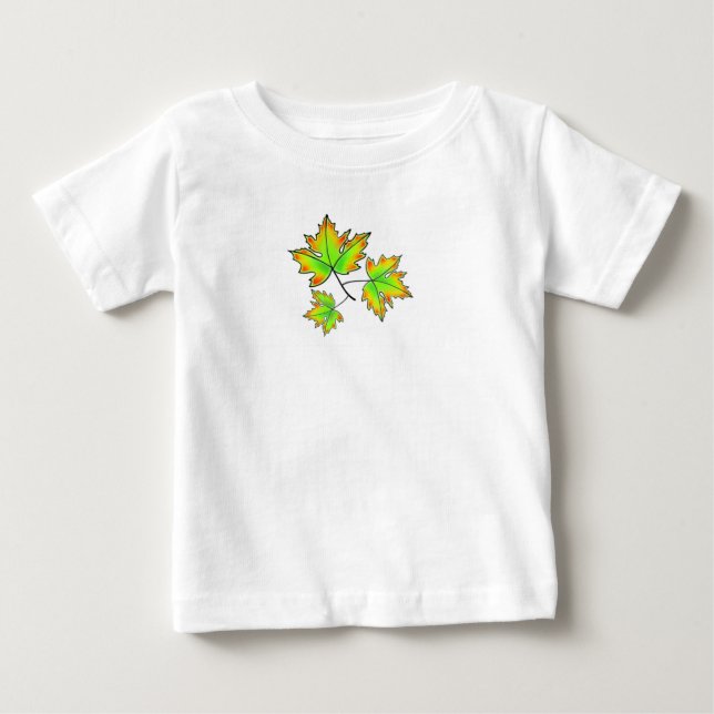 Camiseta De Bebé Autumn Leaves elegante otoño botánico (Anverso)