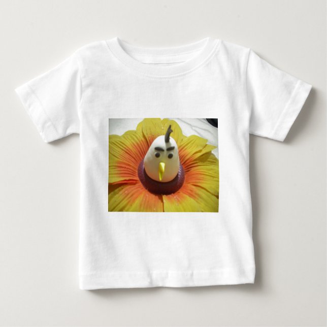 Camiseta De Bebé Ave esculpida en la imagen de arte de girasol (Anverso)