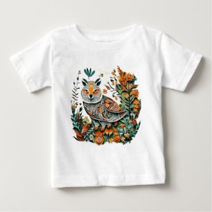 Camiseta De Bebé Ave floral