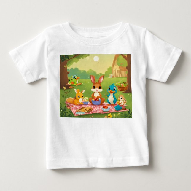 Camiseta De Bebé "Aventura a la espera: Tee gráfico para niños" "Di (Anverso)