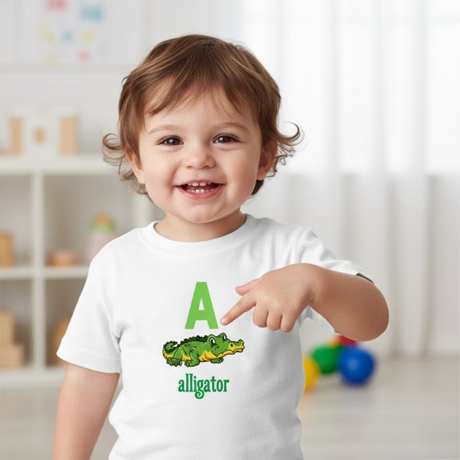 Camiseta De Bebé Aventura Alphabet: A es para el lagarto del lagart (Subido por el creador)