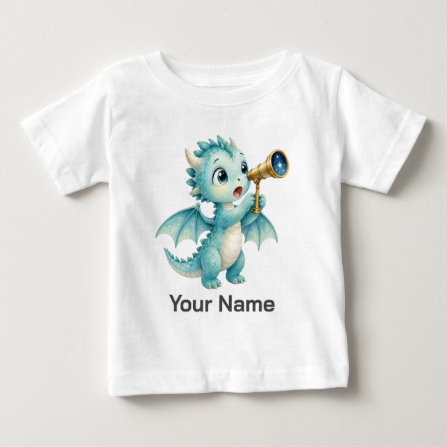 Camiseta De Bebé Aventura Celestial Personalizada Dragón (Anverso)