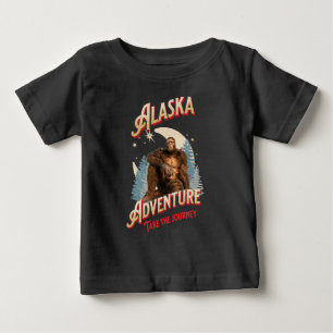 Camiseta De Bebé Aventura de Bigfoot de Alaska Arte de Retro Natura