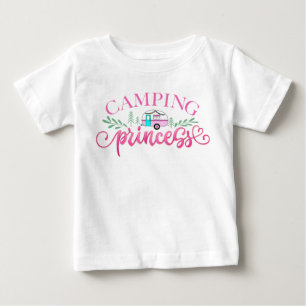 Camiseta De Bebé Aventura de campamento de la princesa rosa