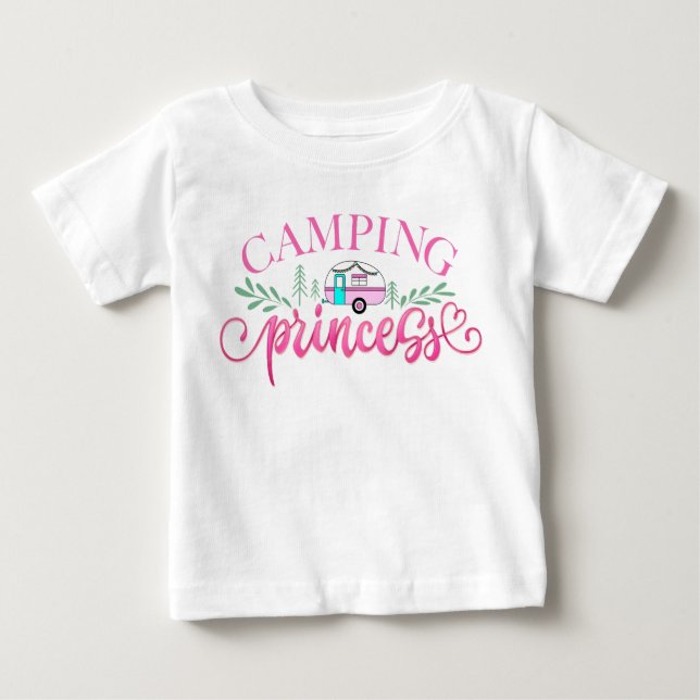 Camiseta De Bebé Aventura de campamento de la princesa rosa (Anverso)