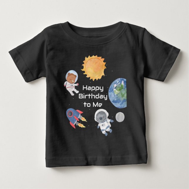 Camiseta De Bebé Aventura Espacial: Astronautas, Planetas y Animale (Anverso)