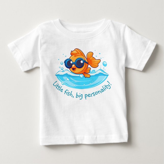Camiseta De Bebé Aventura marítima | Pesca de oro con gafas de sol (Anverso)