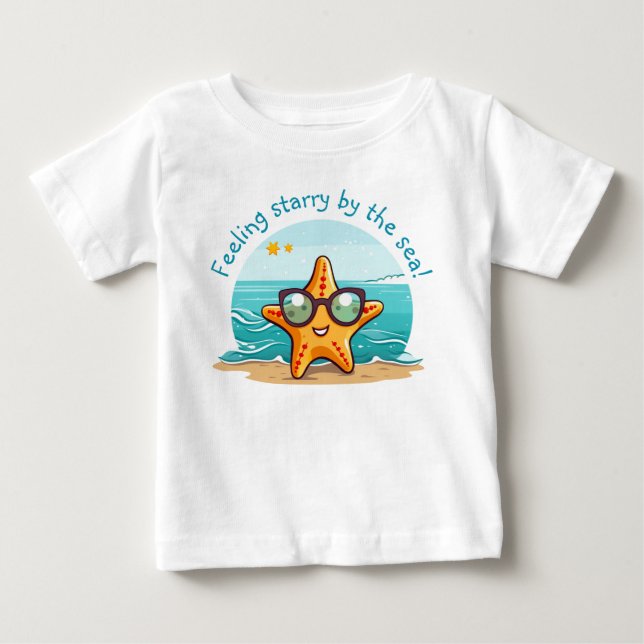 Camiseta De Bebé Aventura marítima | Pesca estelar con gafas de sol (Anverso)