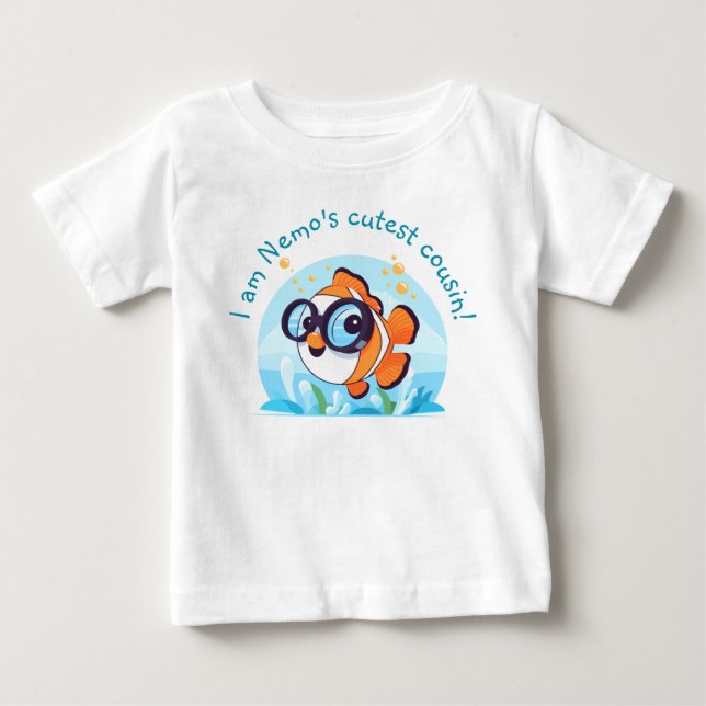 Camiseta De Bebé Aventura marítima | Pescado de payaso con gafas de (Anverso)