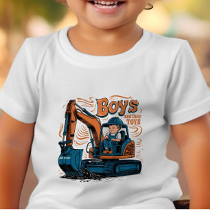 Camiseta De Bebé Aventura: Niño pequeño en bulldozer