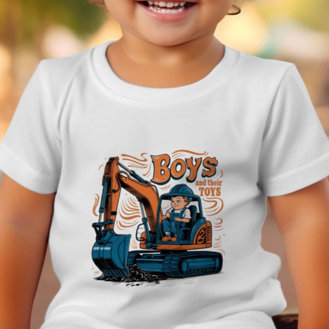 Camiseta De Bebé Aventura: Niño pequeño en bulldozer (Subido por el creador)