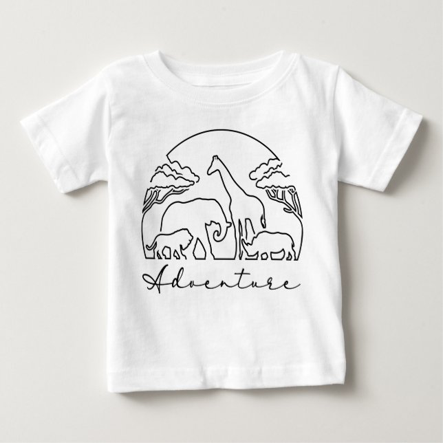 Camiseta De Bebé Aventura y Safari en África (Anverso)