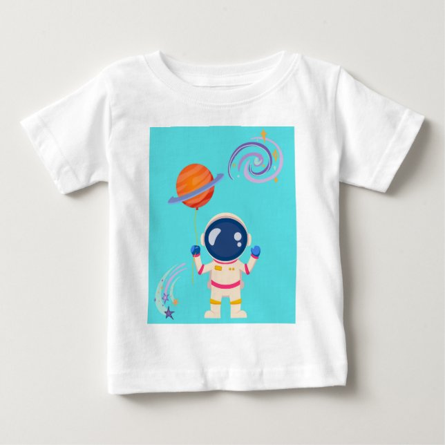 Camiseta De Bebé Aventuras de personalizado de Spaceman. (Anverso)